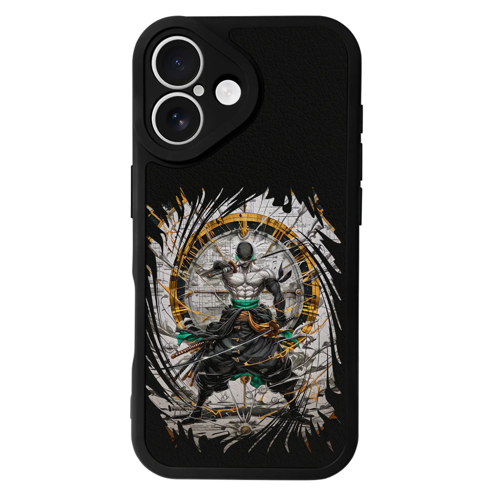 ワンピース グッズ ロロノア・ゾロ - IPhone 16シリーズ対応 ・ シリコンスマホケース ・ レザー調 ・ 高精度フィット ・ 耐衝撃 ・ ワイヤレス充電対応 ・ 精密カット